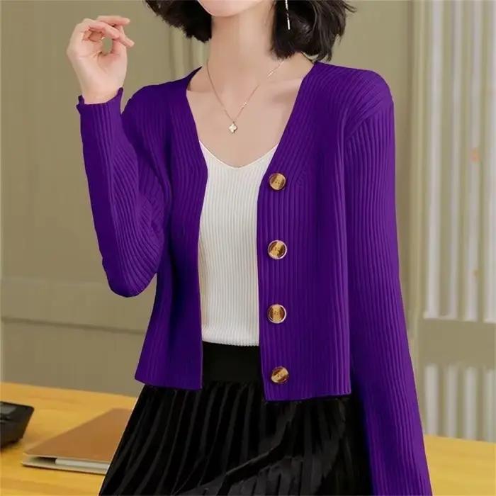 Cardigan à col en v pour femmes