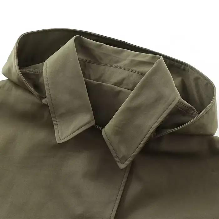 HXAO vert chaud hiver vestes à capuche femmes 2024 automne extérieur surdimensionné Bomber veste manteaux Demi-saison coupe-vent vêtements d'extérieur