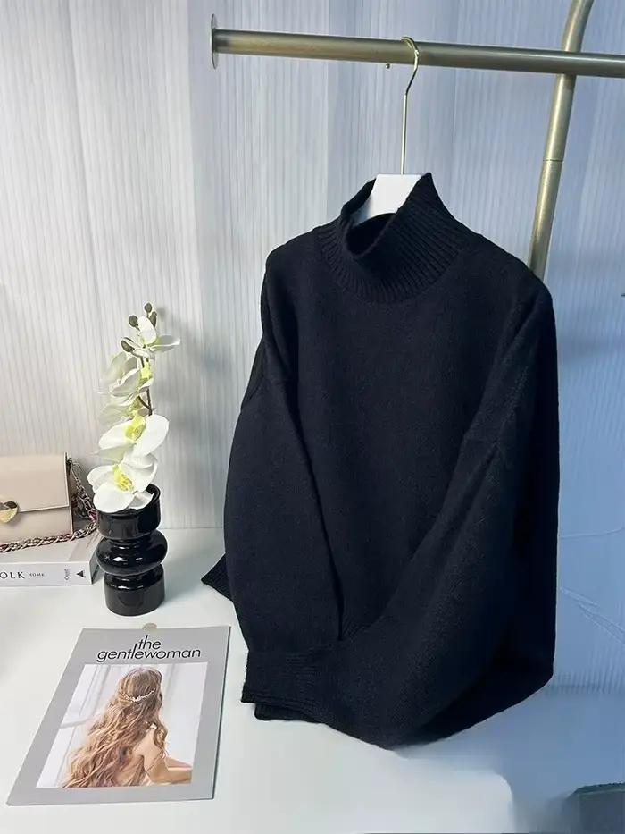 KONDALA Vintage Chic femmes pull solide col rond à manches longues tricoté