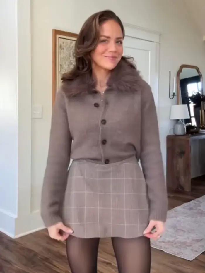 HH femmes hiver mode polyvalent fausse fourrure effet col rabattu tricoté veste femme simple boutonnage à manches longues manteau chaud