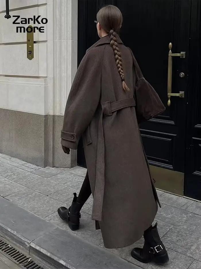 Manteau en mélange de laine de chameau pour femme