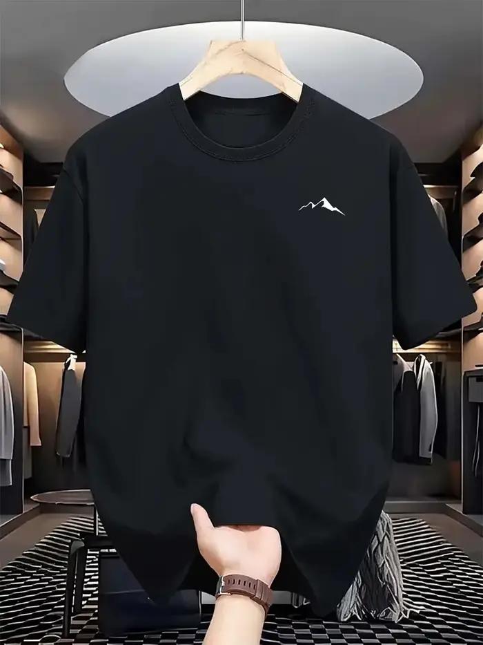 Nouveau T-shirt à col rond au toucher naturel, T-shirt respirant pour homme, T-shirt au style créatif, T-shirt décontracté à séchage rapide, T-shirt pour homme