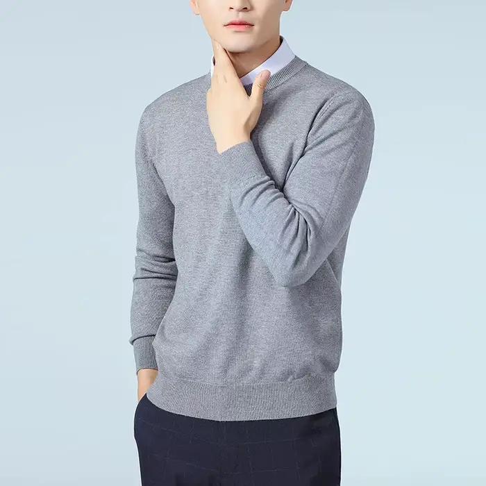 Pull en cachemire à col rond pour homme, nouvelle mode, chaud, manches longues, ample, tricoté, Business, haut décontracté, automne hiver
