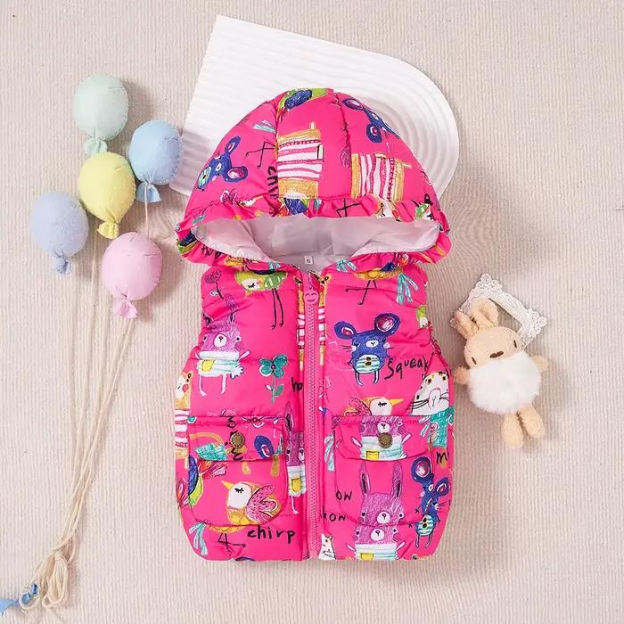 Gilets épais et chauds pour bébé garçon et fille, vêtements d'hiver à capuche avec graffitis colorés pour enfants de 6 mois à 3 ans, nouvelle collection