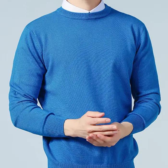 Pull en cachemire à col rond pour homme, nouvelle mode, chaud, manches longues, ample, tricoté, Business, haut décontracté, automne hiver