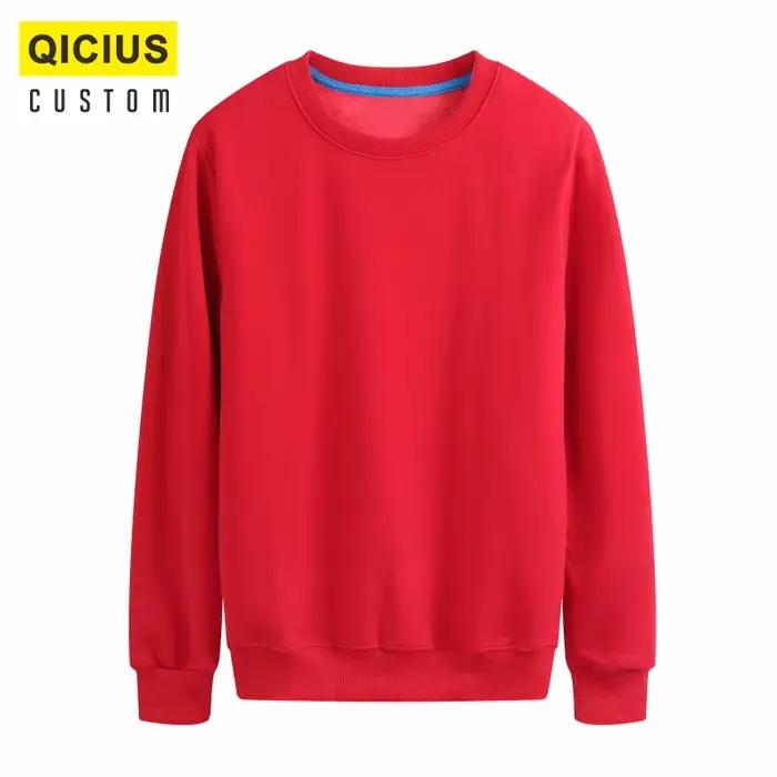 Pull à manches longues et col rond pour hommes, 100% coton et velours, Logo brodé imprimé personnalisé, décontracté, couleur unie, chaud, 3xl