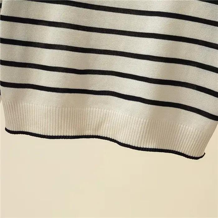 Jersey Mujer 2025 nouveau pull rayé femmes à manches longues décontracté rétro vêtements automne chandails femme