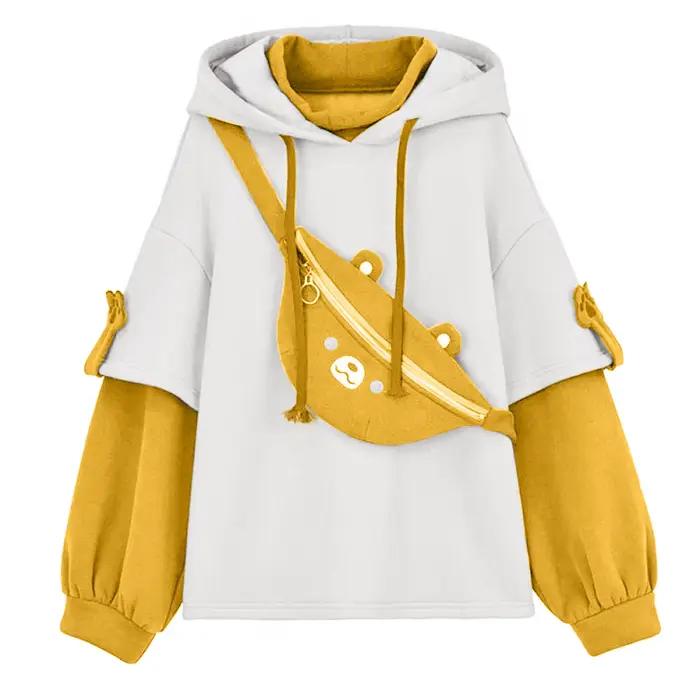 Sweat à capuche ours à manches longues pour femmes