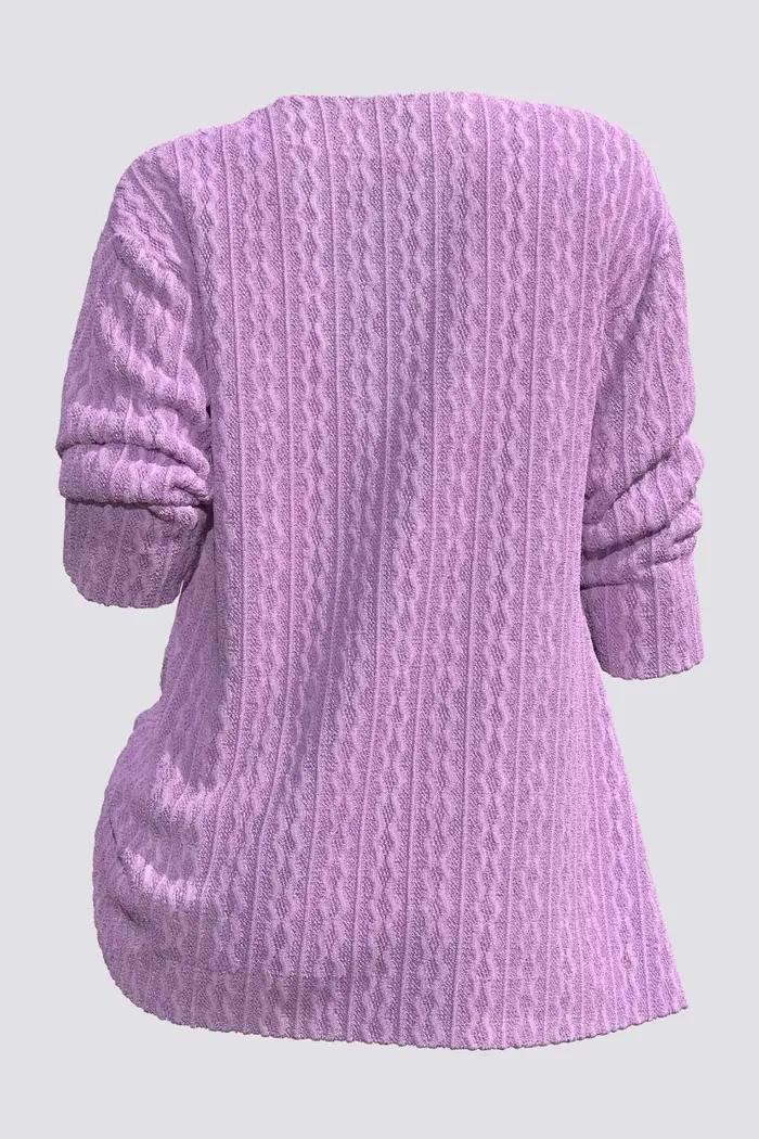 Flycurvy-Cardigan décontracté violet pour femme