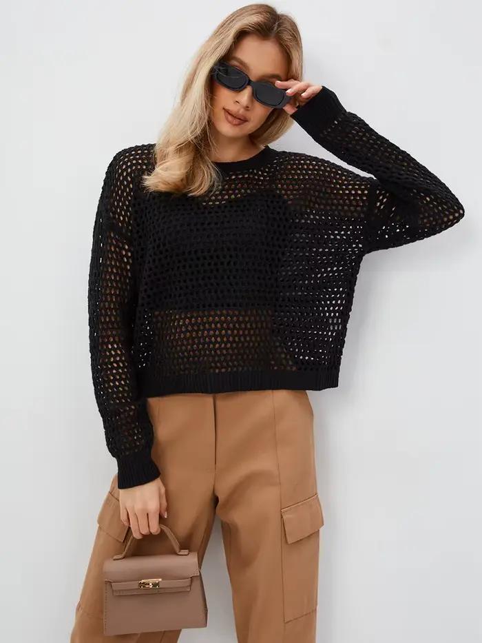 T-shirt surdimensionné à manches longues pour femmes
