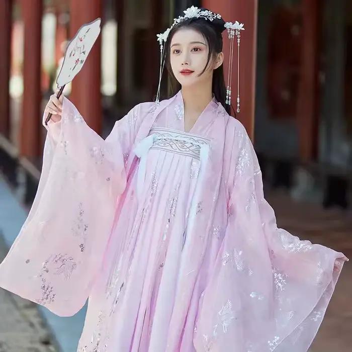Cardigan Hanfu en mousseline de soie pour femme