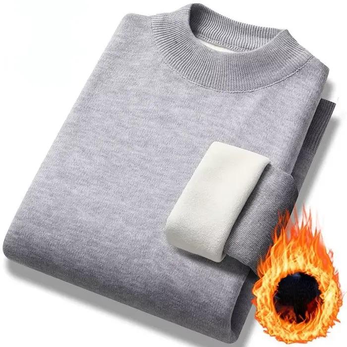 Pull à manches longues à col mi-haut pour homme