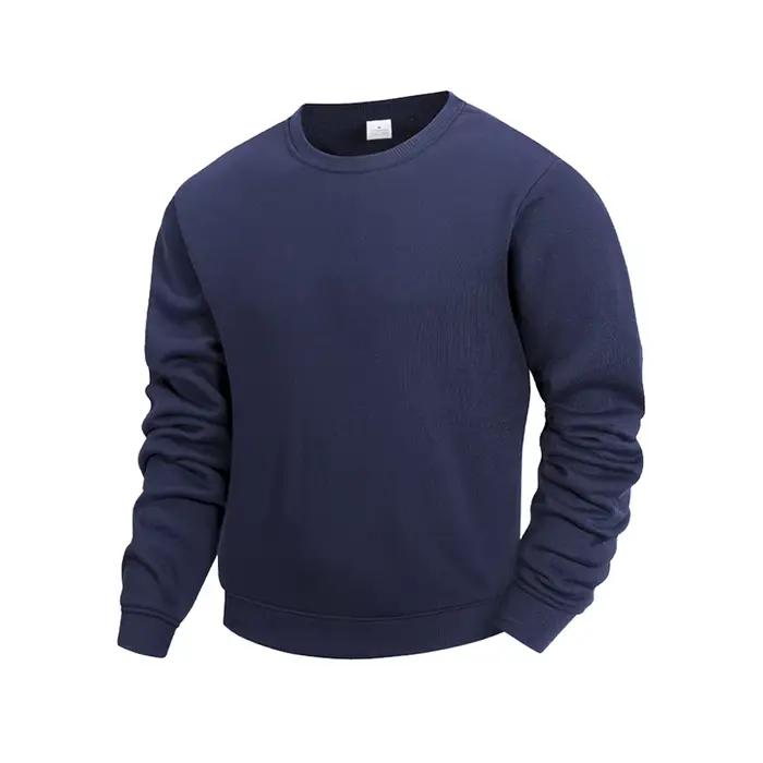 Sweat-shirt à col rond pour hommes, couleur unie, pull décontracté, à la mode, chaud, ample, vêtements de sport de rue, printemps automne