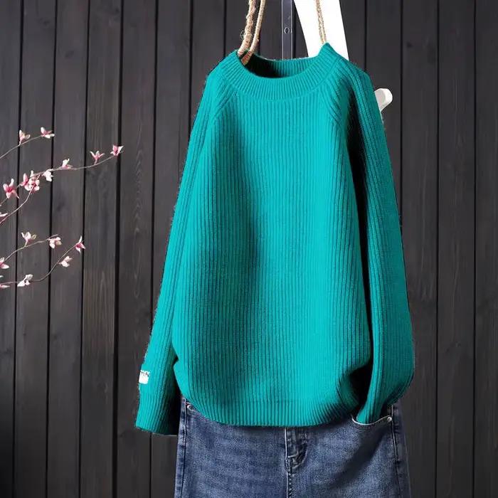 Pull en cachemire pour femmes 2025 tendance Style coréen col rond mode épais Crochet hauts vêtements