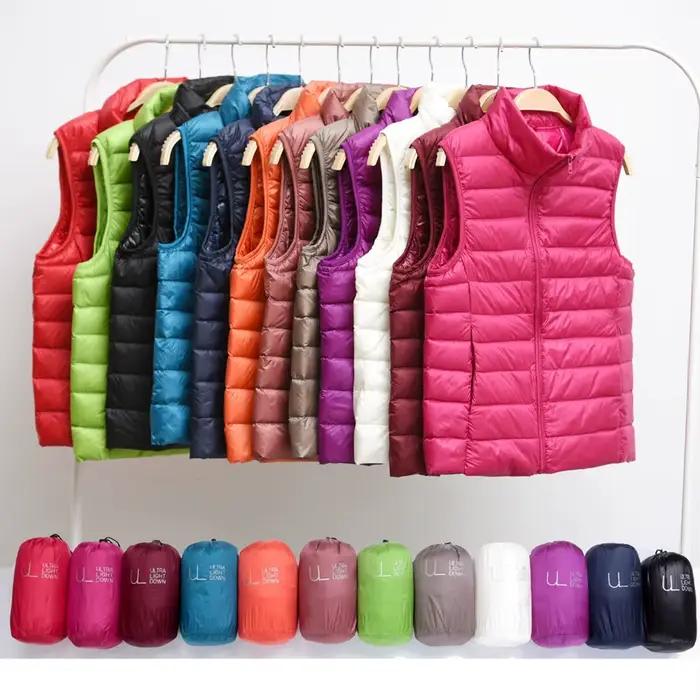 Nouveau Gilet Ultra Léger en Duvet pour Femme 2026 – Veste Sans Manches Slim Portable Coupe-Vent Légère pour Fille