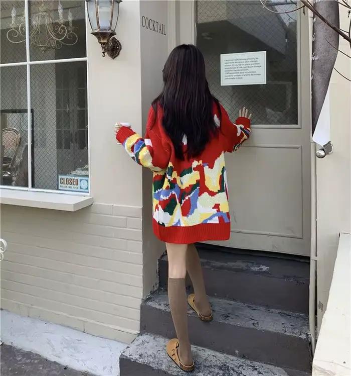 Pull de Noël surdimensionné à manches longues pour femmes