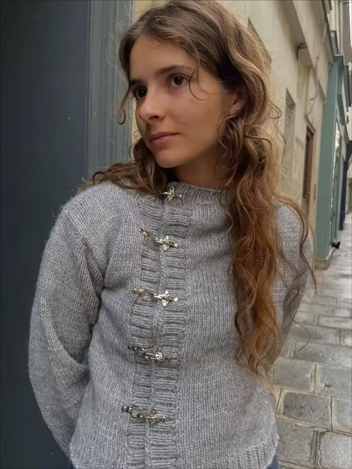 2025 nouveau pull cardigan à boutons européen et américain automne et hiver