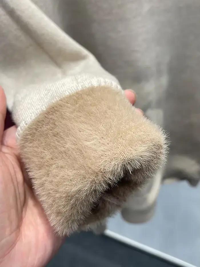 2023 Pull femmes hiver épais en peluche polaire doublé tricot