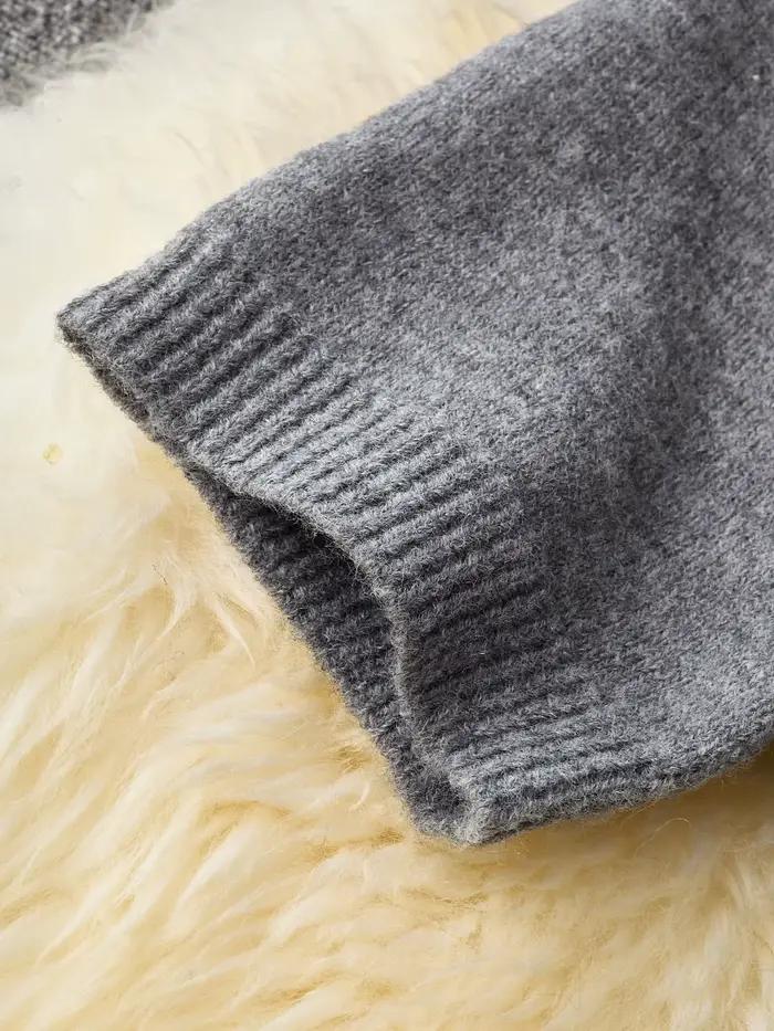 Cardigan tricoté élégant à col rond pour femme