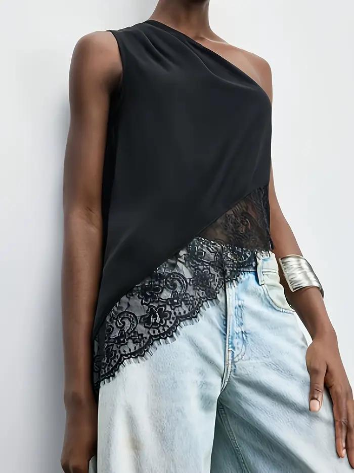 Gilet élégant et sexy à une épaule pour femmes