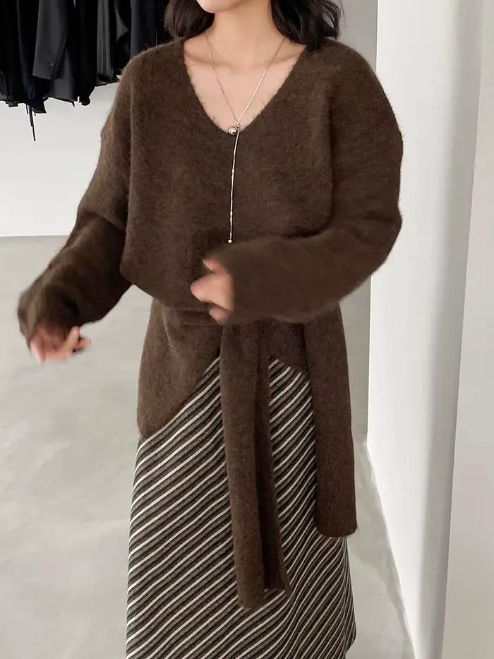 Pull tricoté doux et doux + couche extérieure avec châle