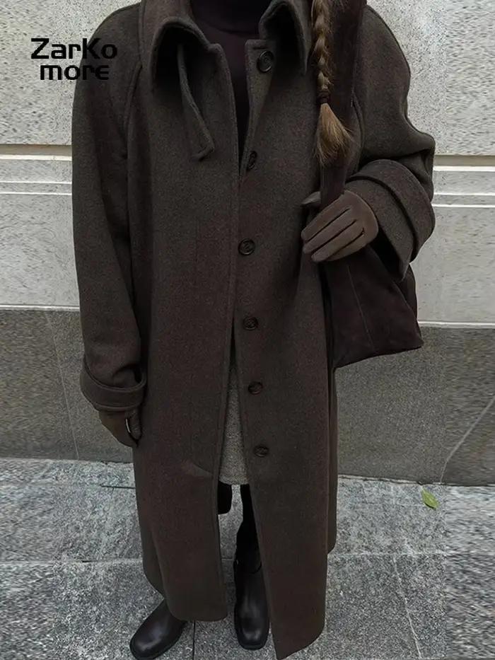 Manteau en mélange de laine de chameau pour femme