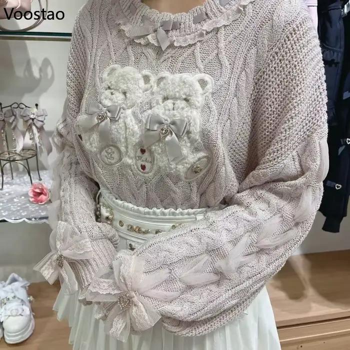 Pull tricoté Vintage Style Lolita pour filles