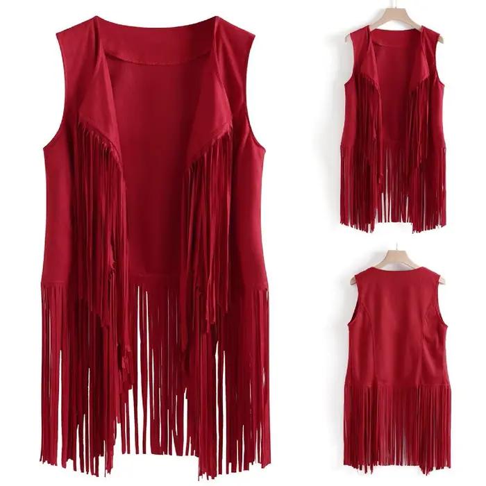 Nouveau Gilet Frangé Sans Manches pour Femme 2025 – Cardigan Ouvert Style Artistique Rétro Personnalisé en Tissu