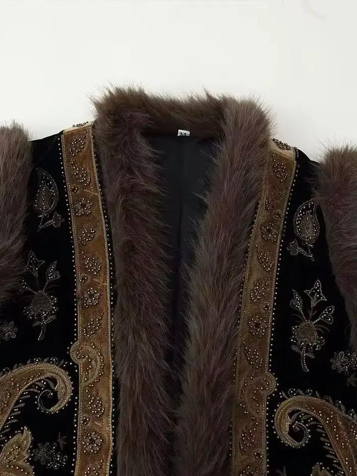 HH Fashion Gilet Chaud Sans Manches Rétro Style Urbain pour Femme