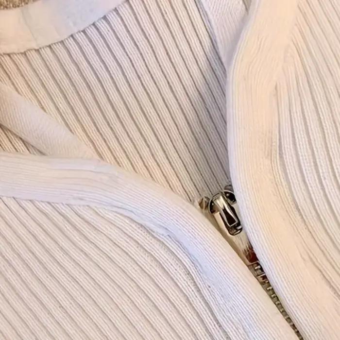 Gilet pull sans manches noir côtelé pour femme