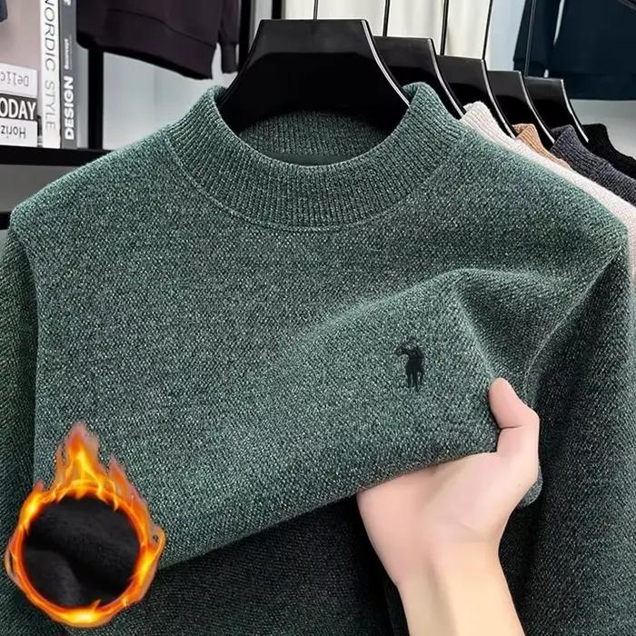 Marque de mode hommes Paul classique poney brodé confortable pull tricoté automne et hiver nouveau velours