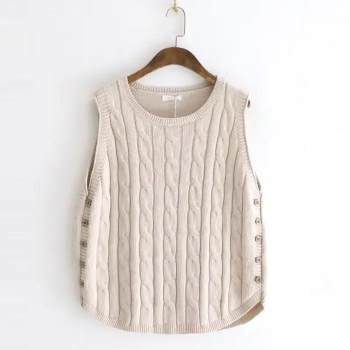 Gilet sans manches femme tricot ample préppy automne hiver pour jeune occasion spéciale hauts polyvalents années 2000