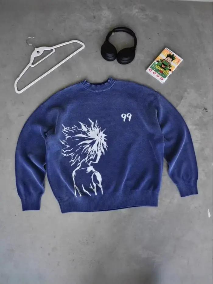 2025 européen et américain pull chaud motif anime jacquard col rond manches longues