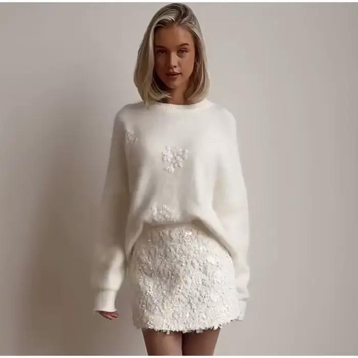 Nouveau pull jacquard au tempérament à la mode et élégant