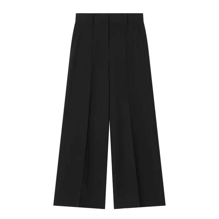 Ensemble gilet sans manches col en V ajusté avec poches et pantalon droit taille mi-haute à bordure décorative décontractée pour femme 2026