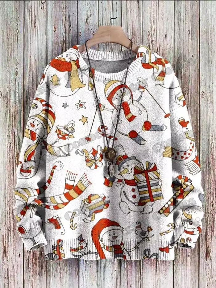 Noël jésus naissance Art & mignon alces Art 3D imprimé hommes tricoté pull hiver unisexe décontracté tricot