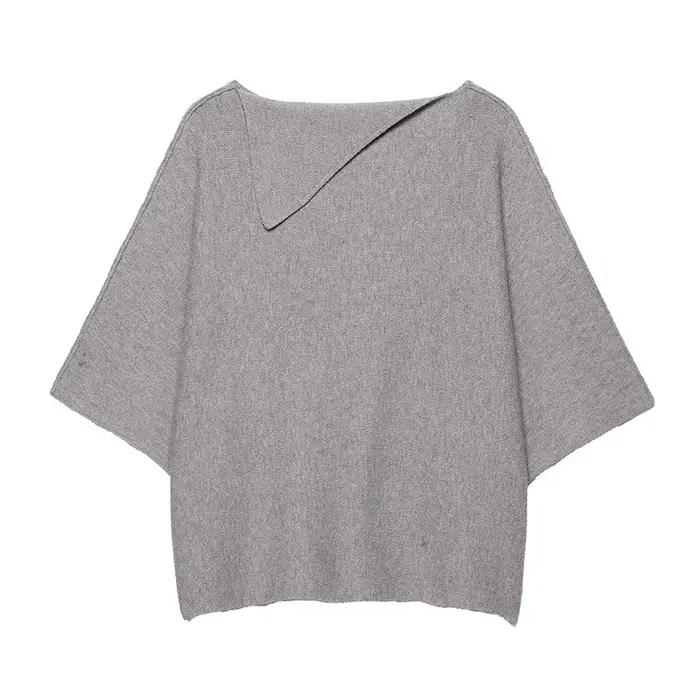 Willshela femmes mode solide ample tricoté pull