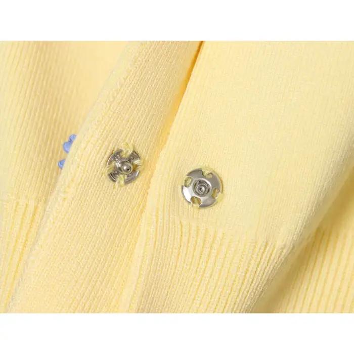 Cardigan Femme à Boutons Floraux Nouvelle Collection Été 2026 – Pull Décontracté Col Rond Tricoté Manches Courtes avec