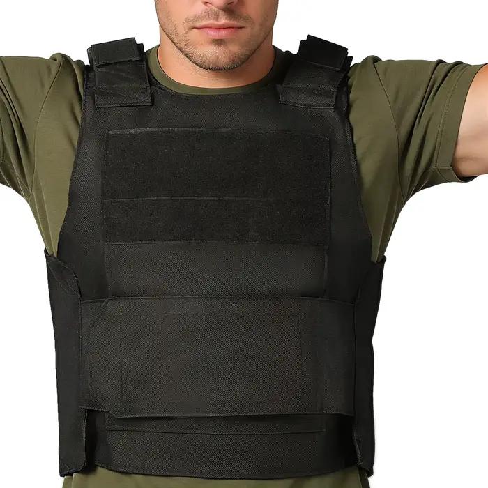 Gilet de chasse avec bretelles et ceinture ajustables en velcro élargis, fabriqué en tissu durable et résistant à l'usure