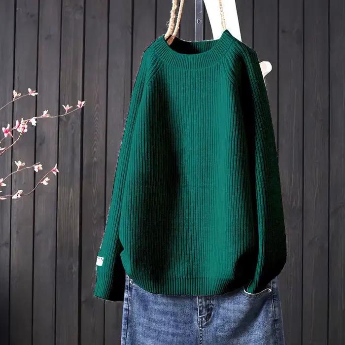 Pull en cachemire pour femmes 2025 tendance Style coréen col rond mode épais Crochet hauts vêtements