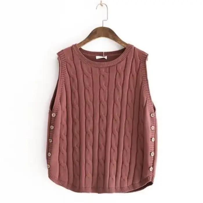 Gilet sans manches femme tricot ample préppy automne hiver pour jeune occasion spéciale hauts polyvalents années 2000