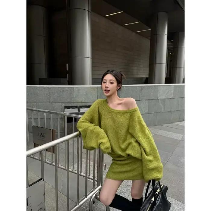 Joker pull robe ample femme élégante à manches longues mode automne hiver vêtements pour femmes