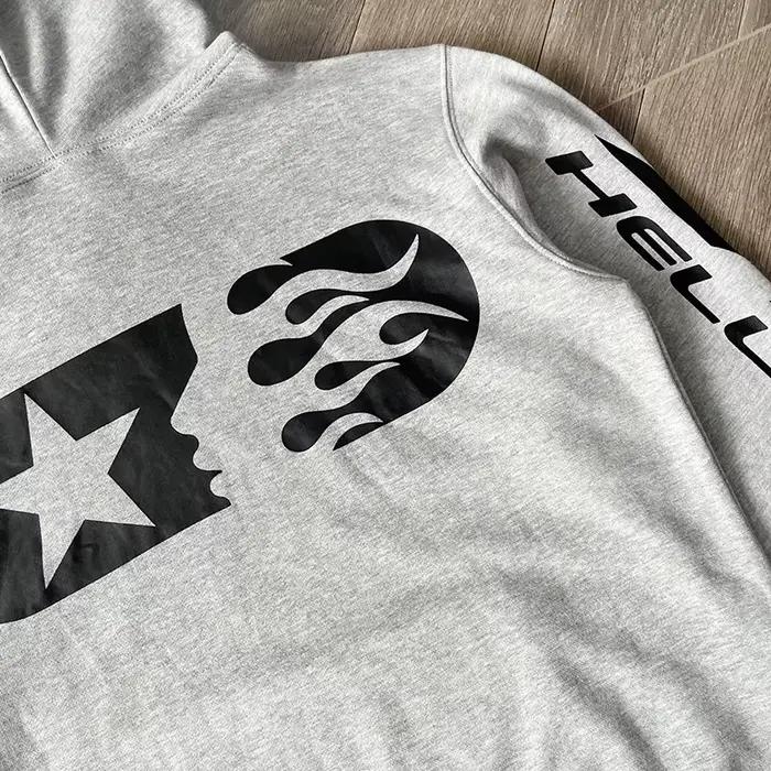 Sweat à capuche échantillon de pull gris fleur HS