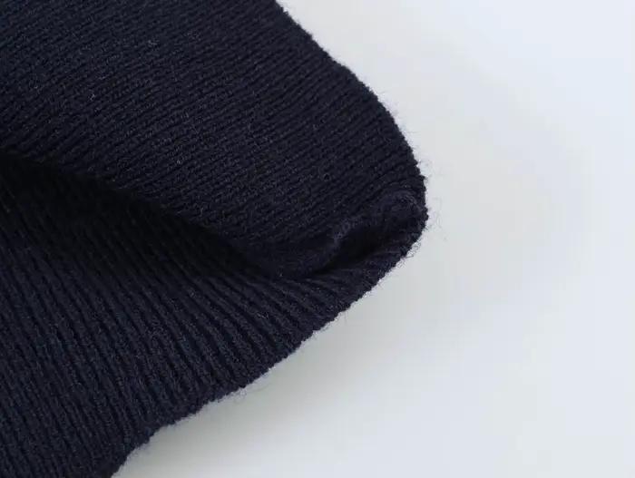 Pull en tricot à col français à manches courtes pour femme
