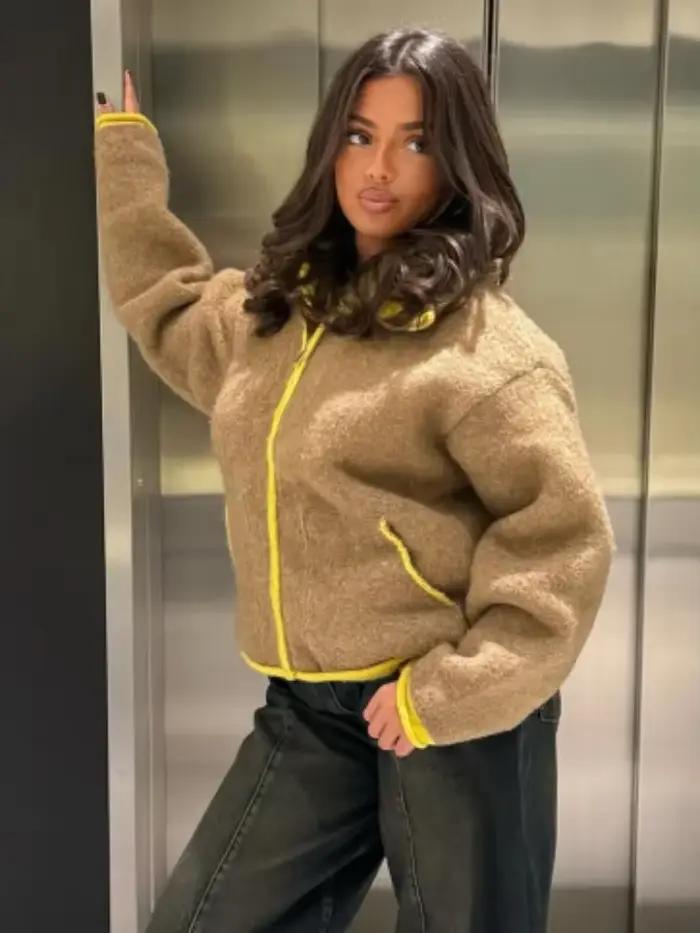 Nouveau Cardigan Chic à Fermeture Éclair pour Femme