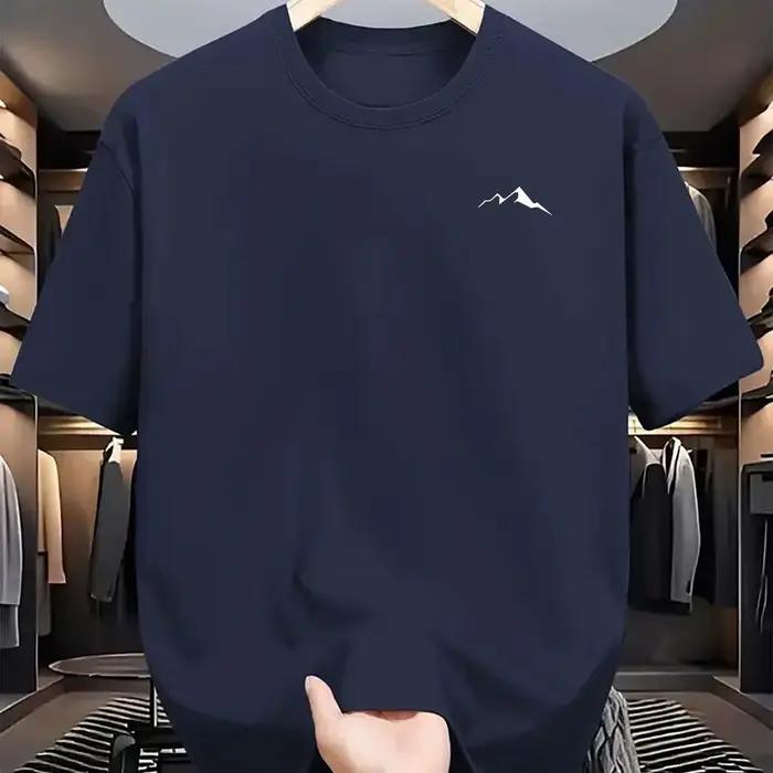 Nouveau T-shirt à col rond au toucher naturel, T-shirt respirant pour homme, T-shirt au style créatif, T-shirt décontracté à séchage rapide, T-shirt pour homme