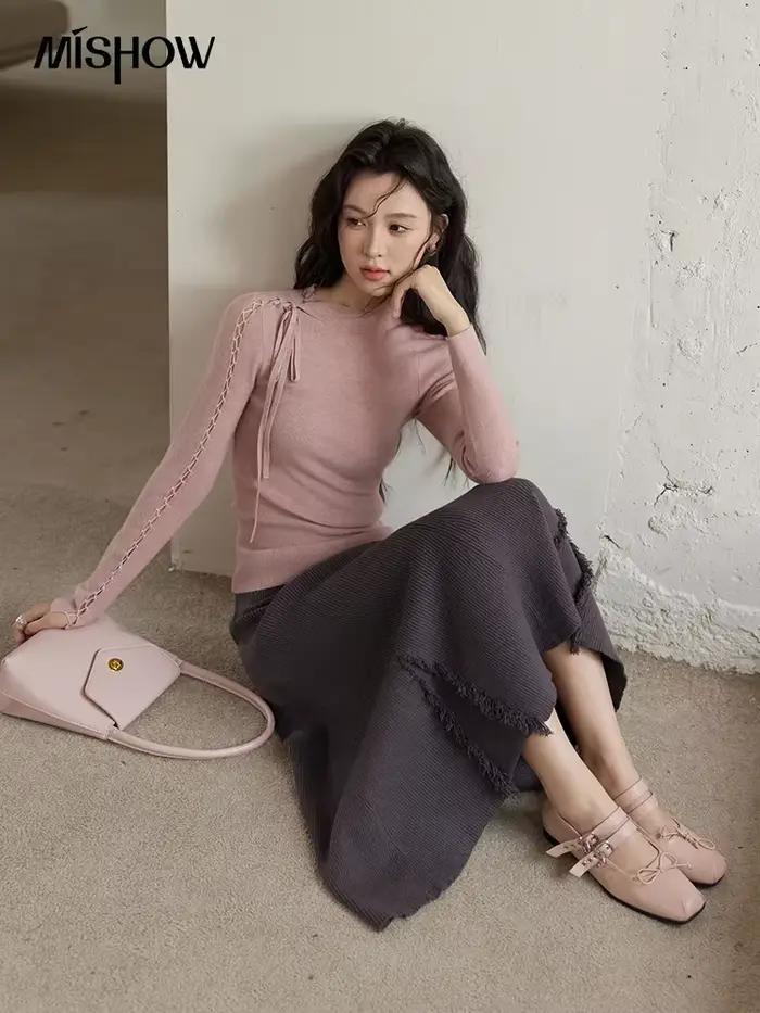 Pull en tricot astronomique à manches longues pour femme