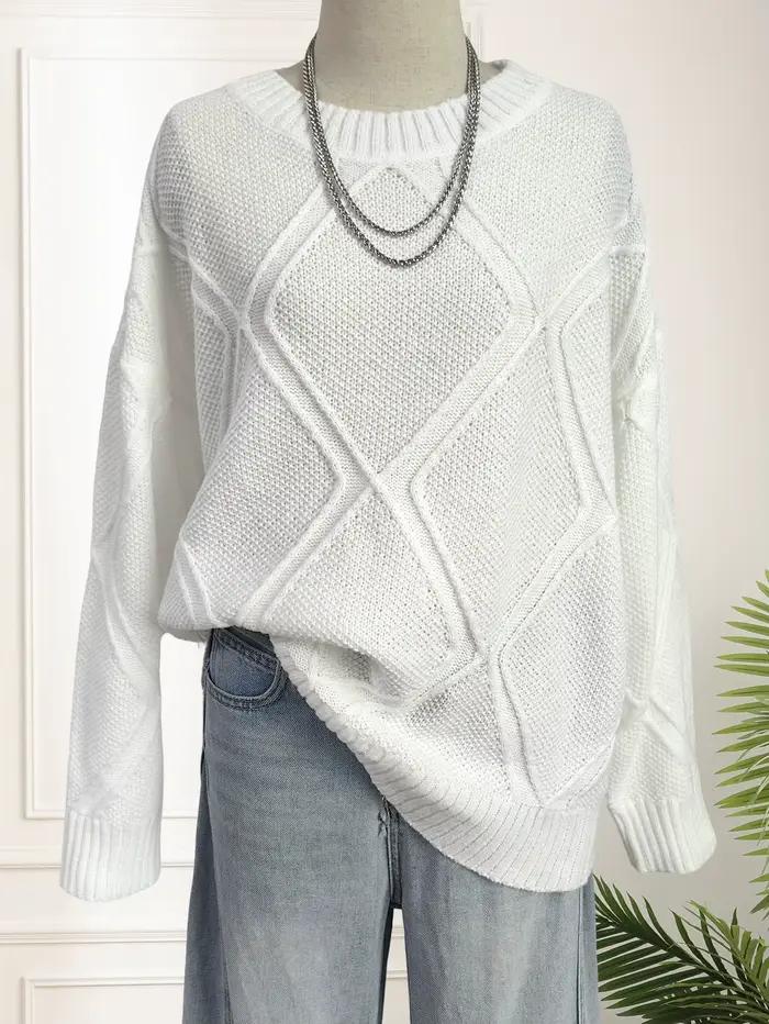 Pull Jacquard à motifs de diamants pour femmes