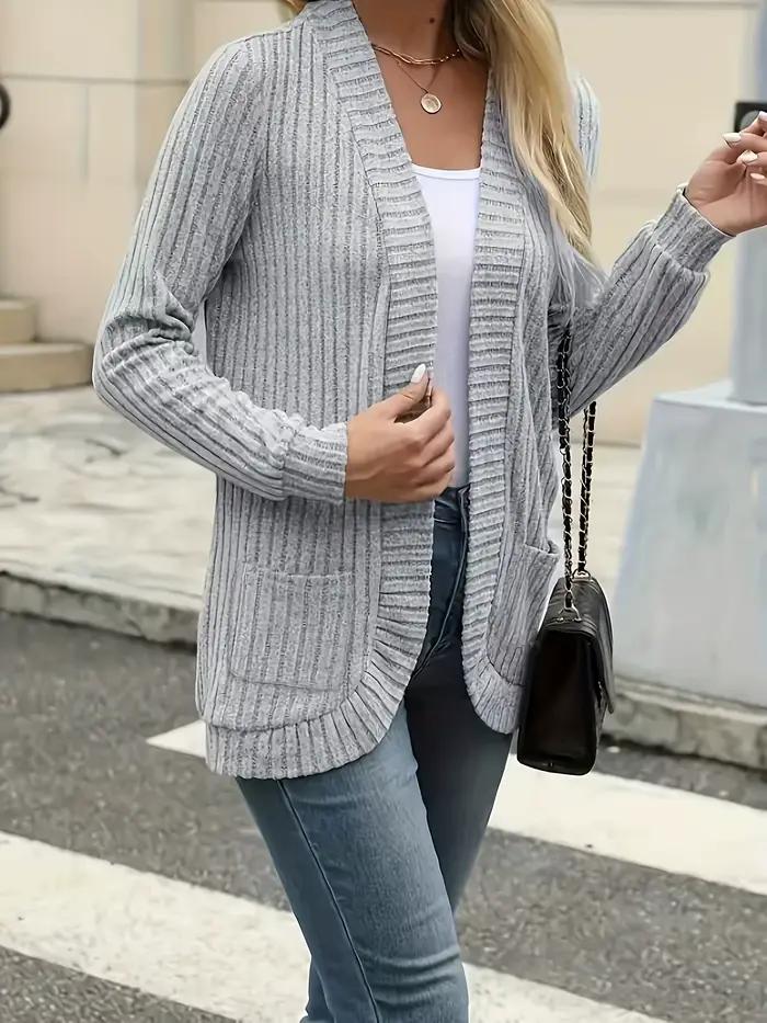 Pull cardigan sur le devant élégant pour femme