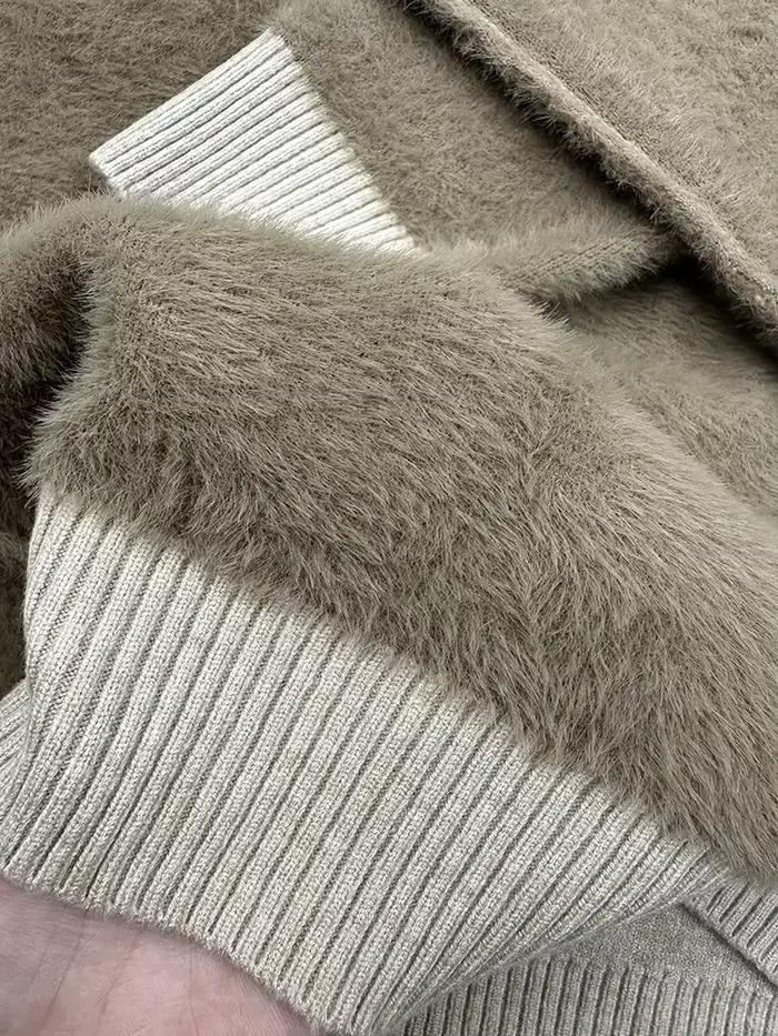 2023 Pull femmes hiver épais en peluche polaire doublé tricot